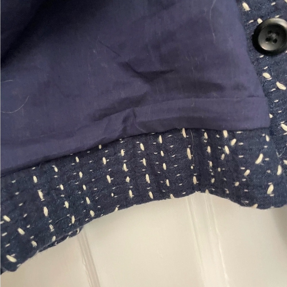 Toast UK Hand Embroidered Kantha Jacket Indigo Size US 12 UK 16 Beautiful - Picture 10 of 10